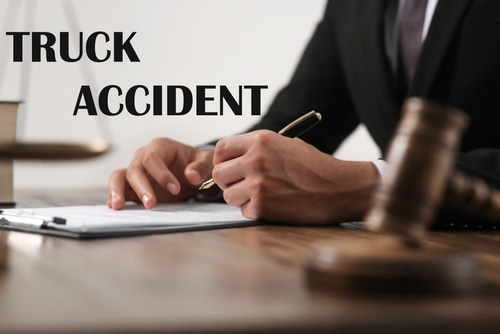 Truck accident lawyer filing a lawsuit after a commercial truck accident